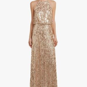 Donna Morgan Rose Gold/Gold Sequin Gown